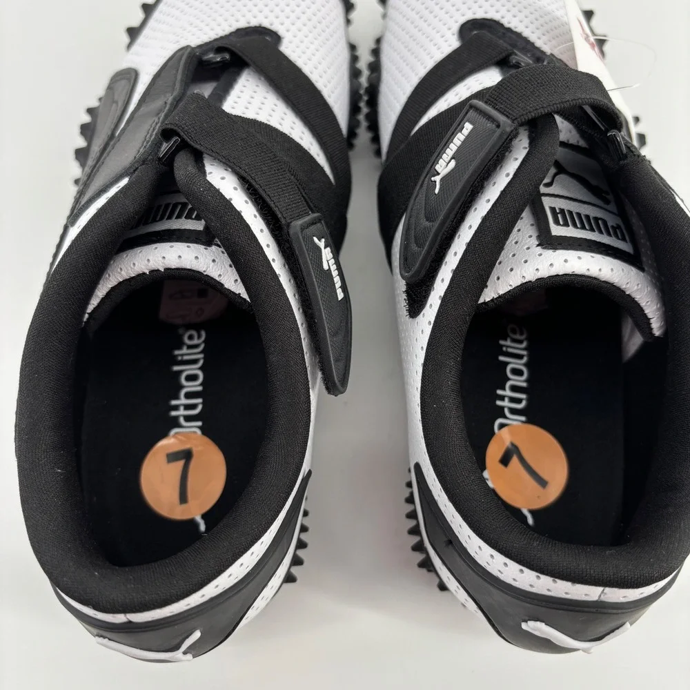 Puma Mostro Perf Women 7 White Black Perforated Spiked Sneakers 400992-01